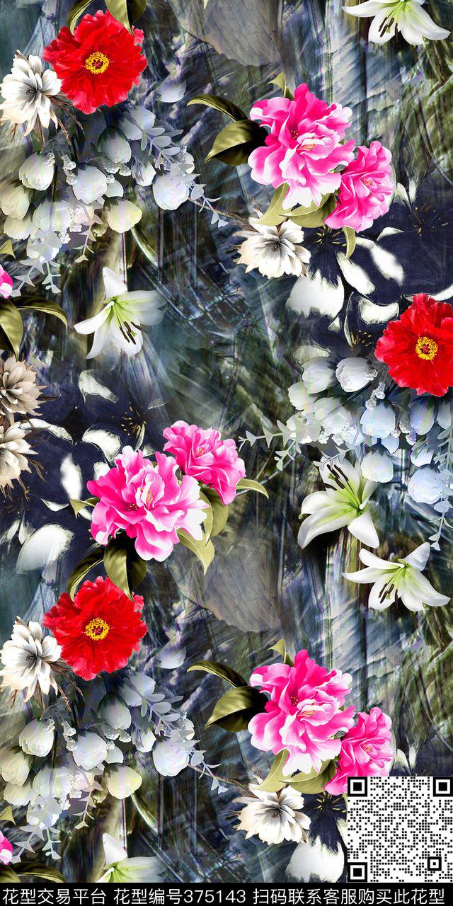 典雅花卉数码印花华亿平台下载（图片编号: 375143） - 瓦栏（Walan）