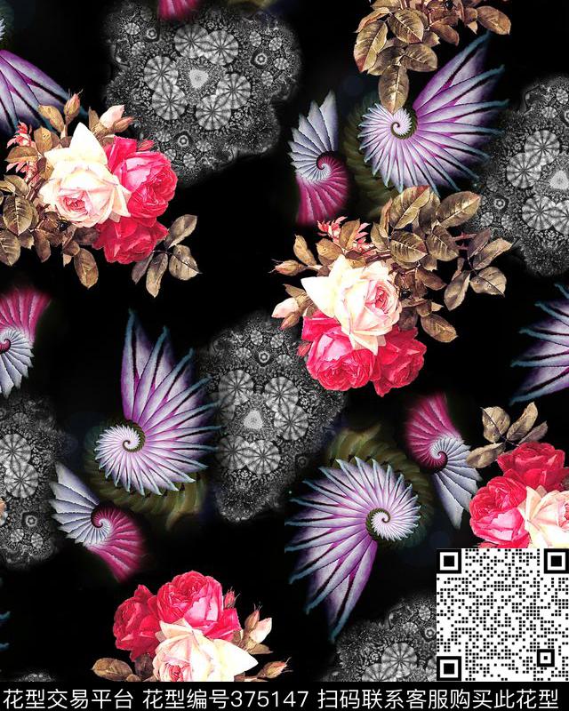 气质典雅数码印花华亿平台下载（图片编号: 375147） - 瓦栏（Walan）