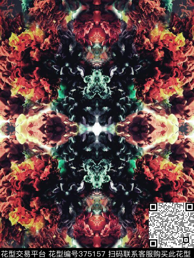 颜料水彩抽象色彩数码印花华亿平台下载（图片编号: 375157） - 瓦栏（Walan）