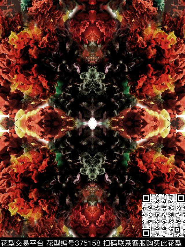 颜料水彩抽象色彩数码印花华亿平台下载（图片编号: 375158） - 瓦栏（Walan）