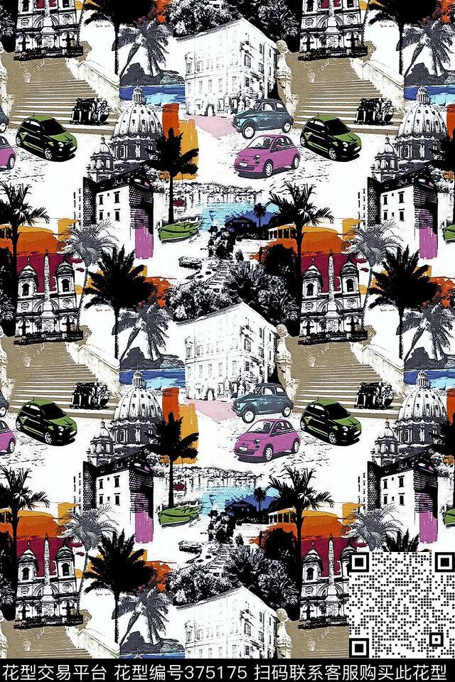 简约建筑传统印花华亿平台下载（图片编号: 375175） - 瓦栏（Walan）