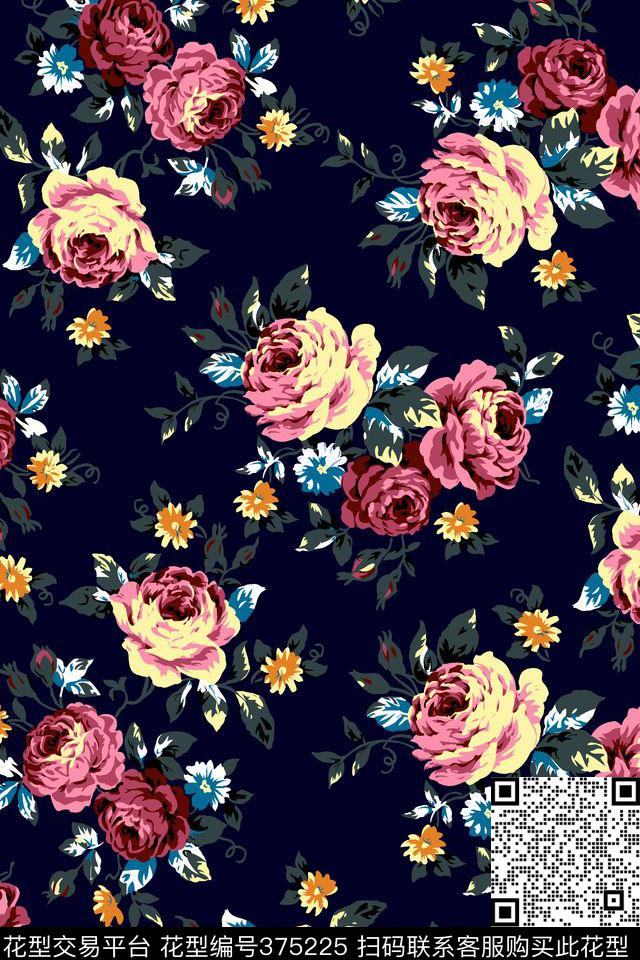 简约花卉0分色区小花朵传统印花华亿平台下载（图片编号: 375225） - 瓦栏（Walan）