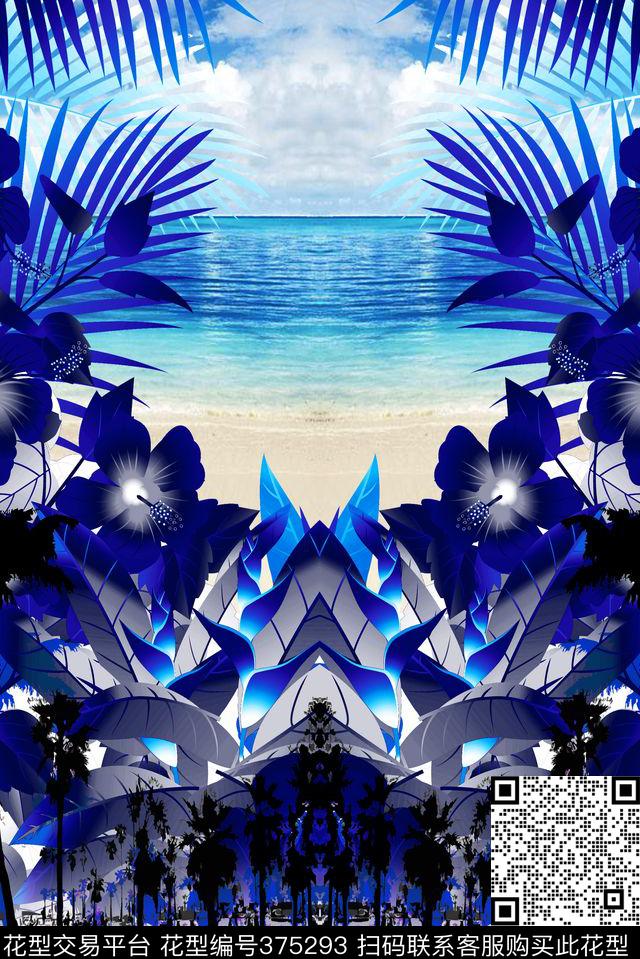 热带海洋海滩传统印花华亿平台下载（图片编号: 375293） - 瓦栏（Walan）