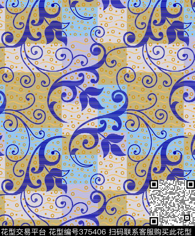 花卉阴影2014-09传统印花华亿平台下载（图片编号: 375406） - 瓦栏（Walan）