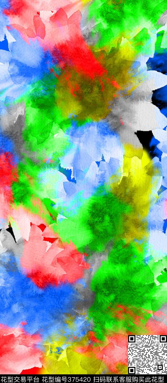 抽象太阳花数码印花华亿平台下载（图片编号: 375420） - 瓦栏（Walan）