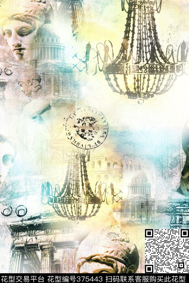 欧式雕塑建筑数码印花华亿平台下载（图片编号: 375443） - 瓦栏（Walan）
