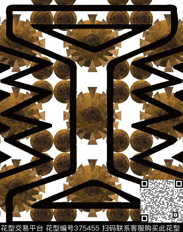 复古金属线条数码印花华亿平台下载（图片编号: 375455） - 瓦栏（Walan）
