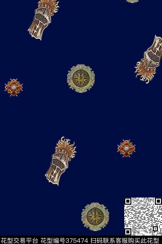 时尚大牌盾牌数码印花华亿平台下载（图片编号: 375474） - 瓦栏（Walan）