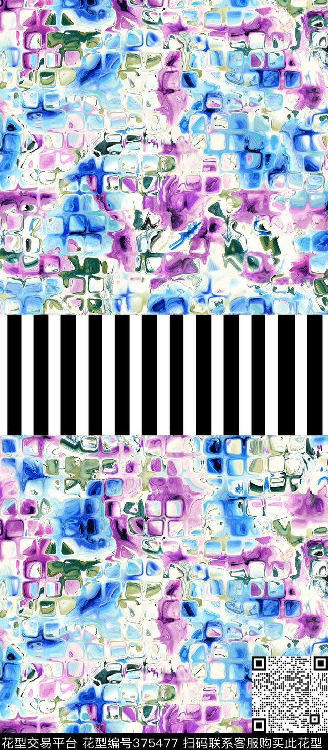 格子优雅长裙数码印花华亿平台下载（图片编号: 375477） - 瓦栏（Walan）