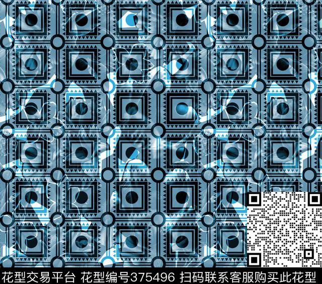 抽象几何渐变数码印花华亿平台下载（图片编号: 375496） - 瓦栏（Walan）