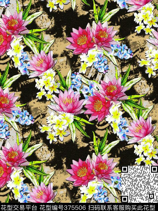 华亿平台花卉数码印花华亿平台下载（图片编号: 375506） - 瓦栏（Walan）