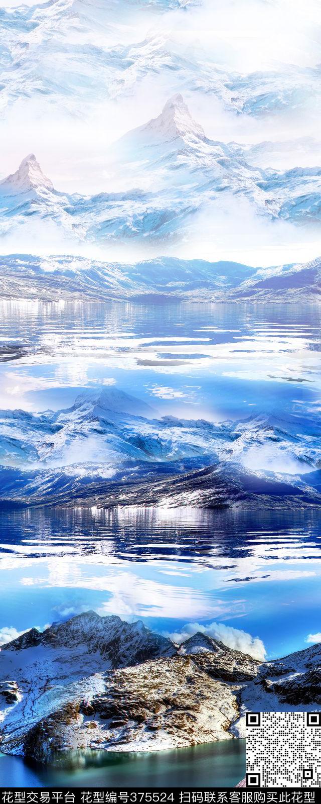 天空山水实景数码印花华亿平台下载（图片编号: 375524） - 瓦栏（Walan）