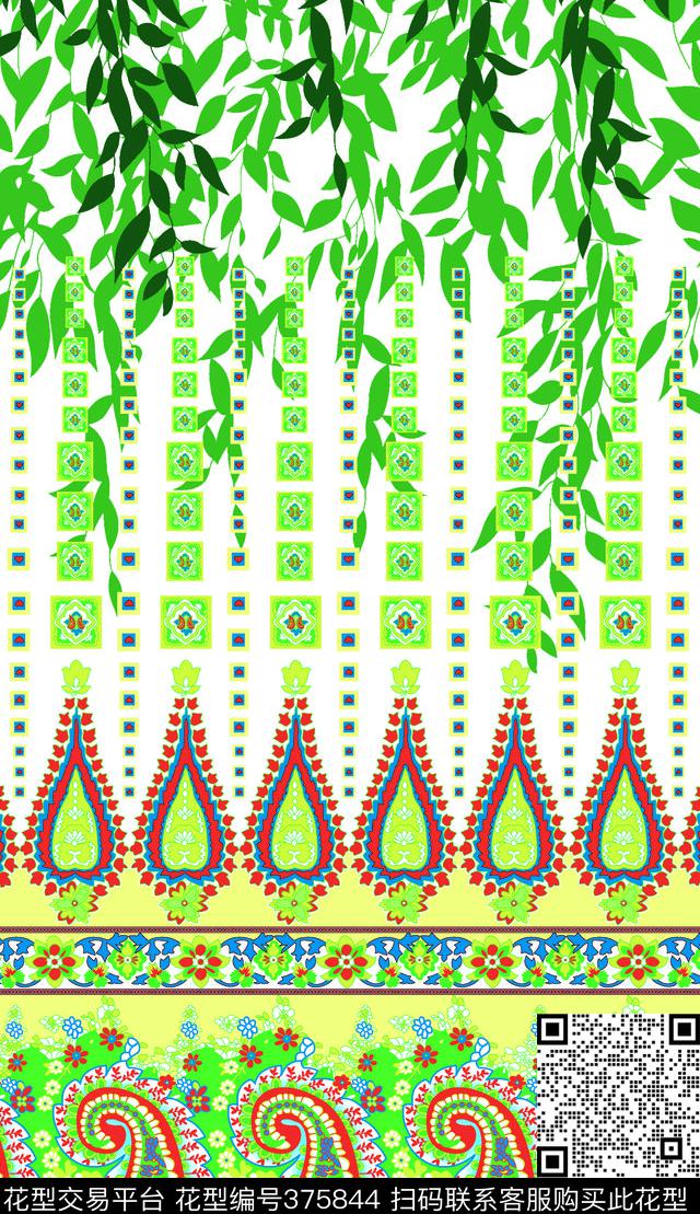 休闲绿叶定位女装传统印花华亿平台下载（图片编号: 375844） - 瓦栏（Walan）