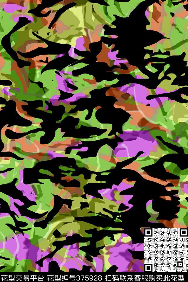 3D云色块涂鸦数码印花华亿平台下载（图片编号: 375928） - 瓦栏（Walan）