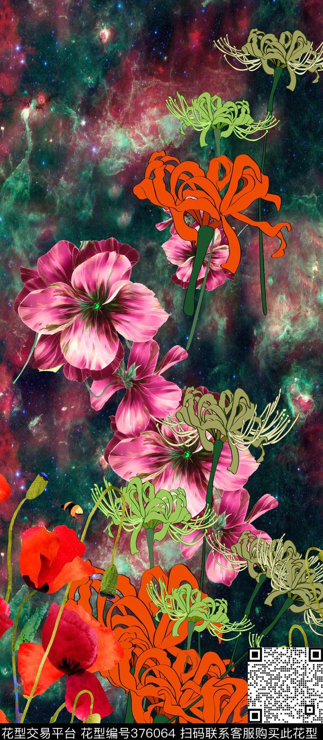 定位花卉时尚定位数码印花华亿平台下载（图片编号: 376064） - 瓦栏（Walan）