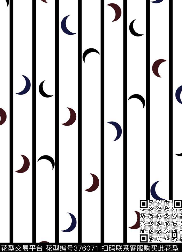 男装、几何竖条半月结合男装印花集锦传统印花华亿平台下载（图片编号: 376071） - 瓦栏（Walan）