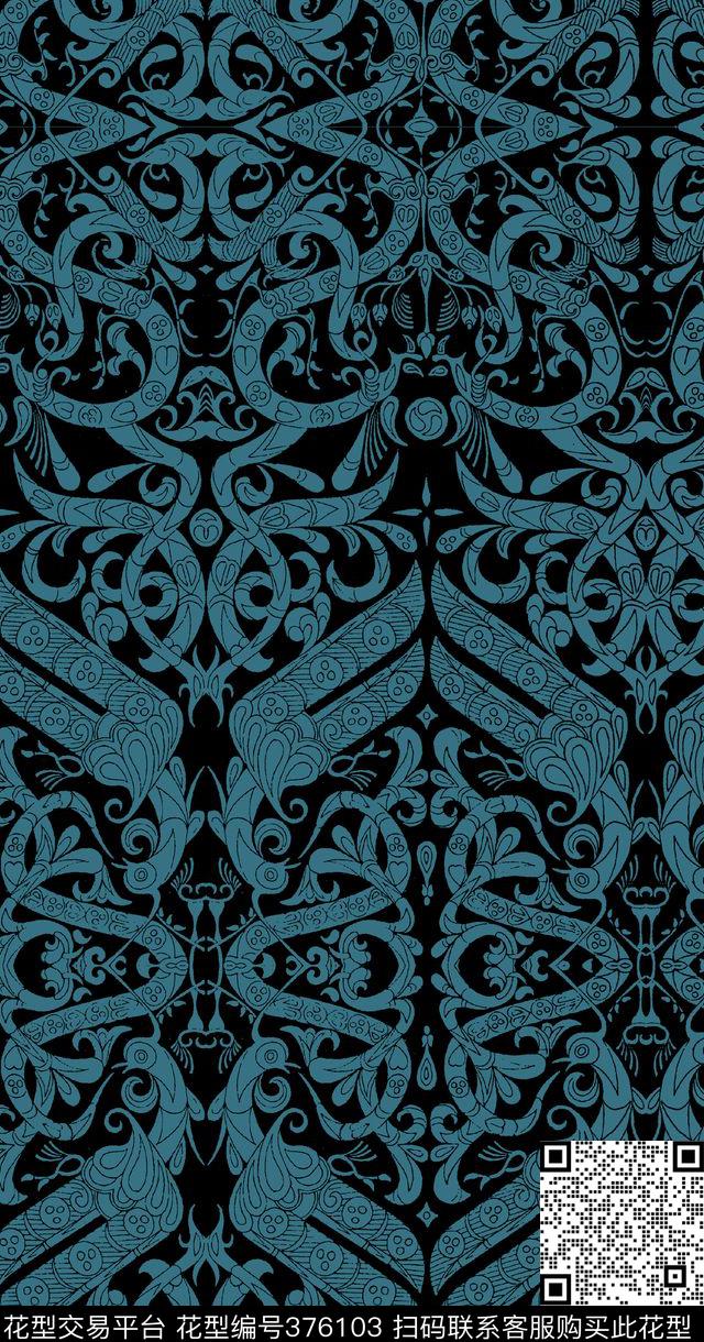复古华丽潮流传统印花华亿平台下载（图片编号: 376103） - 瓦栏（Walan）