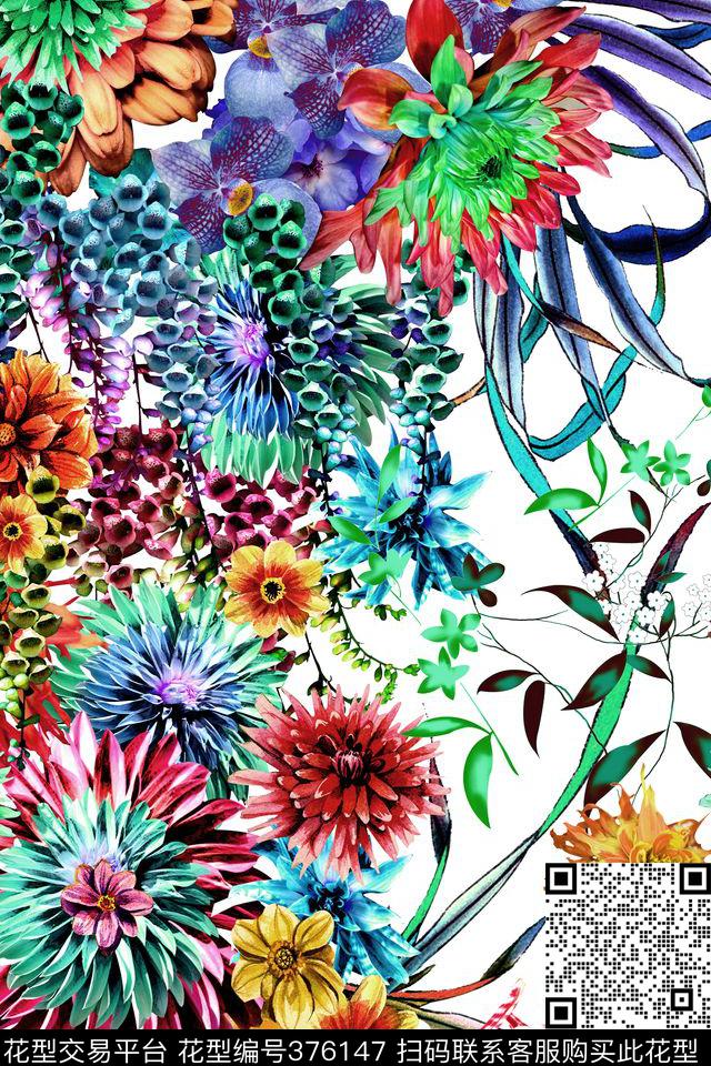 花卉仿大牌数码印花华亿平台下载（图片编号: 376147） - 瓦栏（Walan）