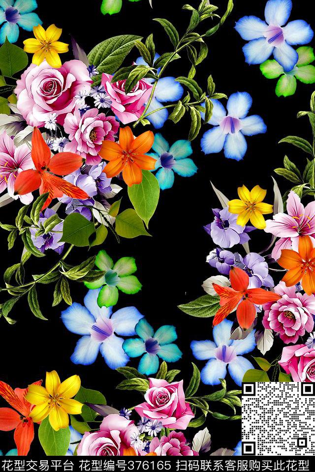 花卉简单数码印花华亿平台下载（图片编号: 376165） - 瓦栏（Walan）