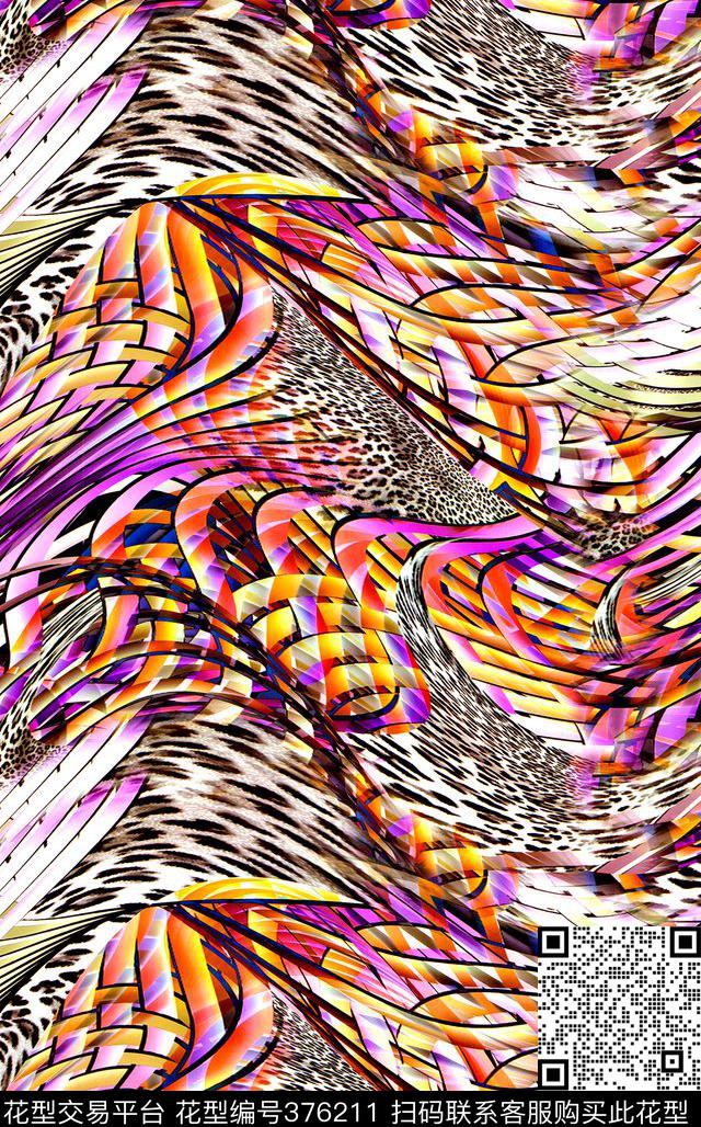 豹纹个性四方连续数码印花华亿平台下载（图片编号: 376211） - 瓦栏（Walan）