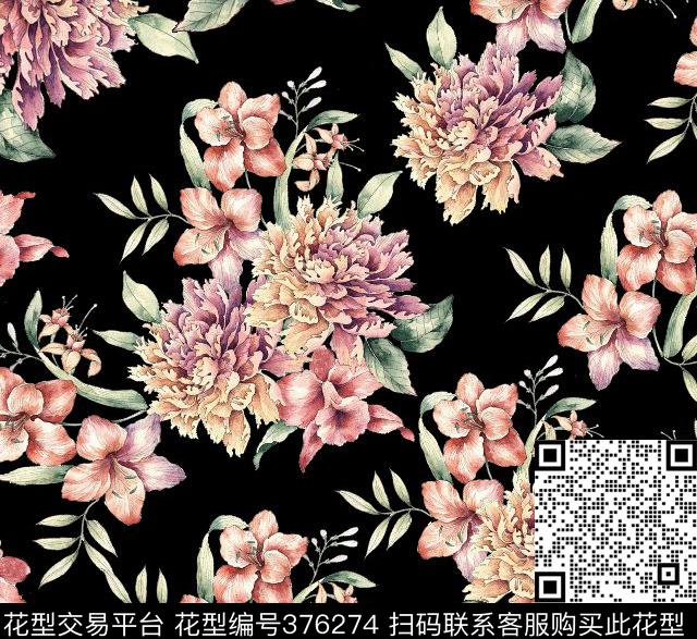 花卉植物花卉2015年春夏新华亿平台数码印花华亿平台下载（图片编号: 376274） - 瓦栏（Walan）