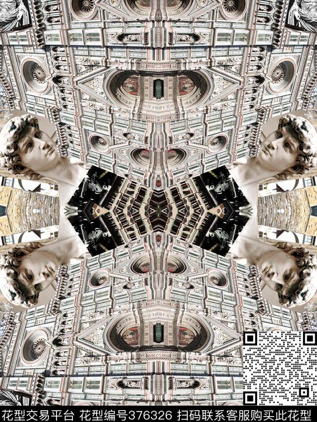 潮流大卫复古数码印花华亿平台下载（图片编号: 376326） - 瓦栏（Walan）