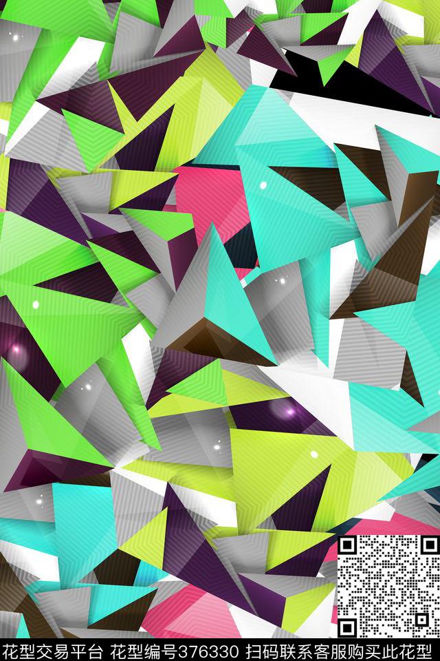 几何三角几何3D数码印花华亿平台下载（图片编号: 376330） - 瓦栏（Walan）