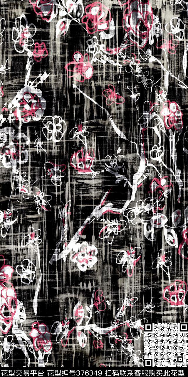 抽象花男装花卉数码印花华亿平台下载（图片编号: 376349） - 瓦栏（Walan）