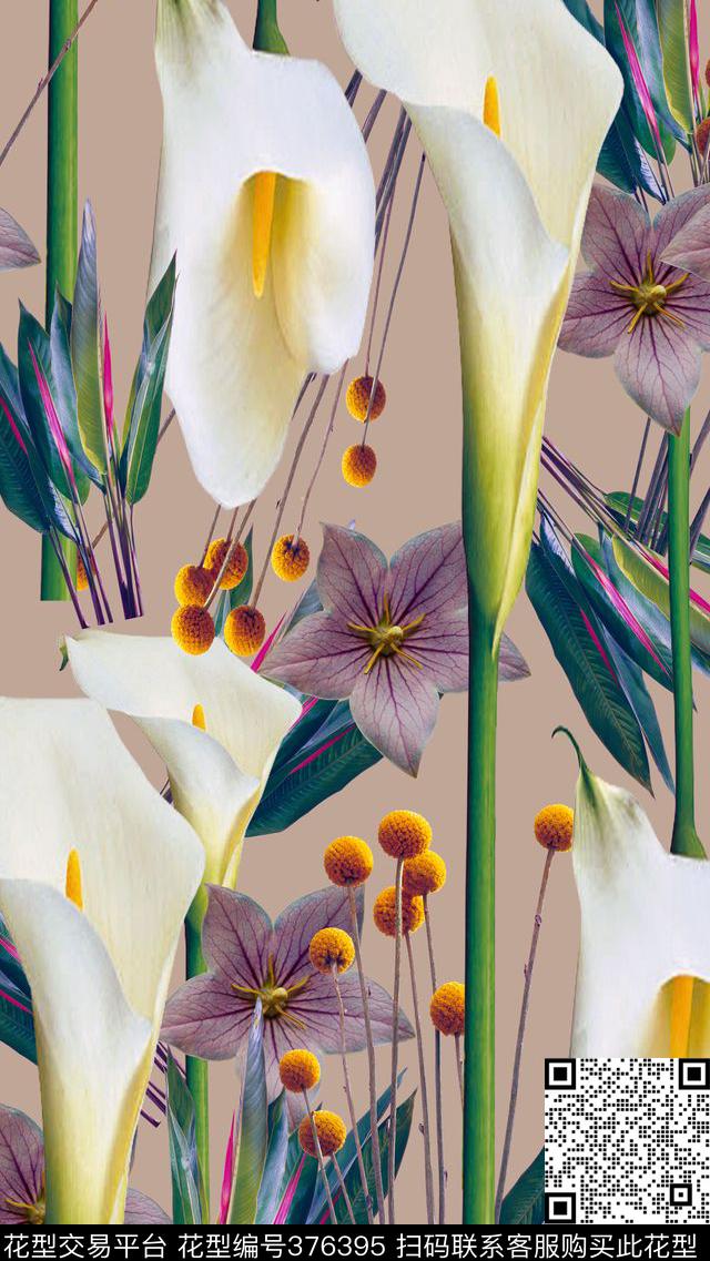 复古花卉花鸟混搭类传统印花华亿平台下载（图片编号: 376395） - 瓦栏（Walan）