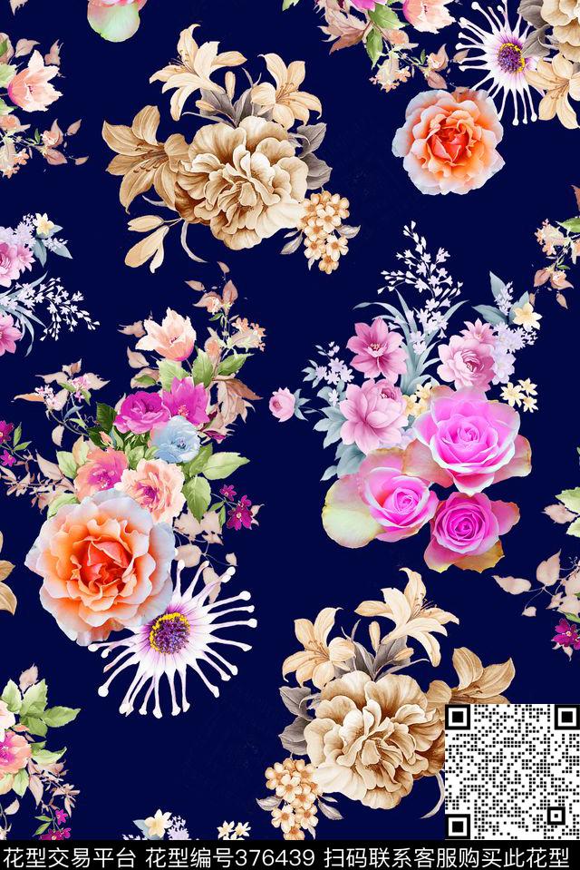 花卉女装泳装数码印花华亿平台下载（图片编号: 376439） - 瓦栏（Walan）