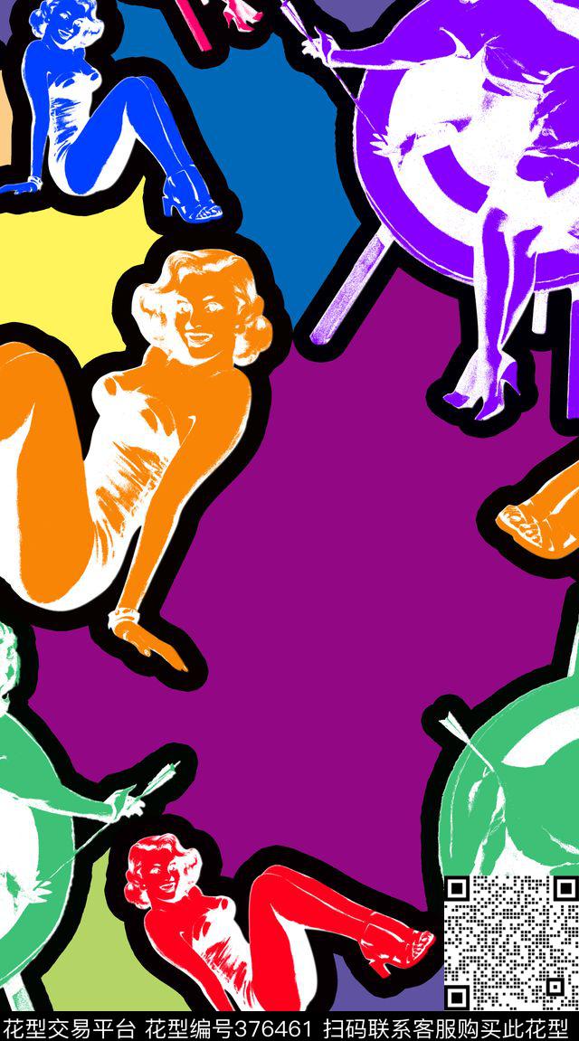 服装家纺女郎传统印花华亿平台下载（图片编号: 376461） - 瓦栏（Walan）