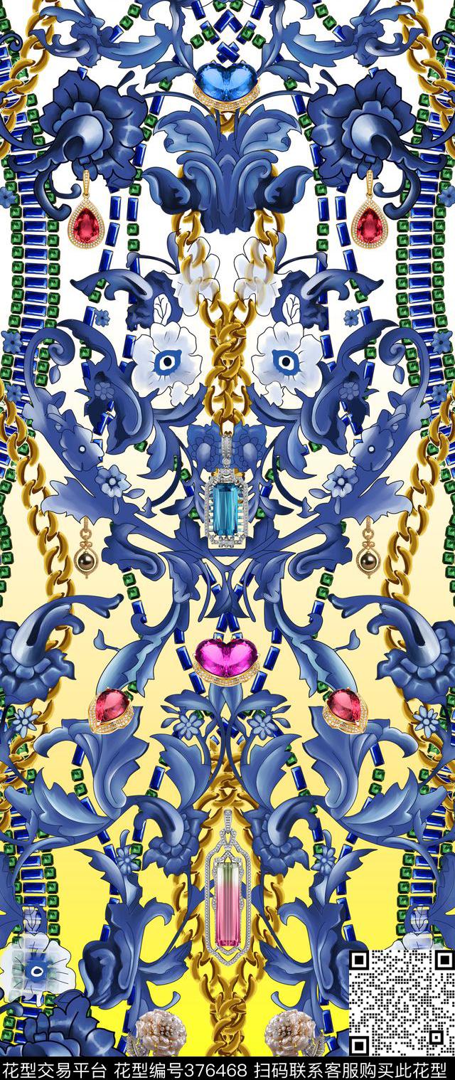 花纹珠宝宝石数码印花华亿平台下载（图片编号: 376468） - 瓦栏（Walan）