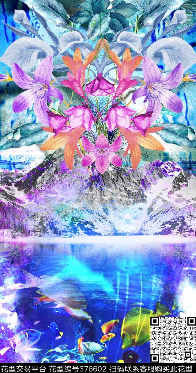 田园花卉抽象花卉植物数码印花华亿平台下载（图片编号: 376602） - 瓦栏（Walan）