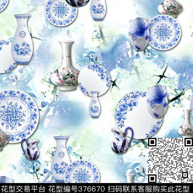 民族风青花数码印花华亿平台下载（图片编号: 376670） - 瓦栏（Walan）