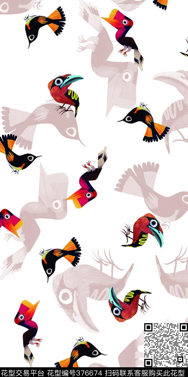 卡通动物数码印花华亿平台下载（图片编号: 376674） - 瓦栏（Walan）