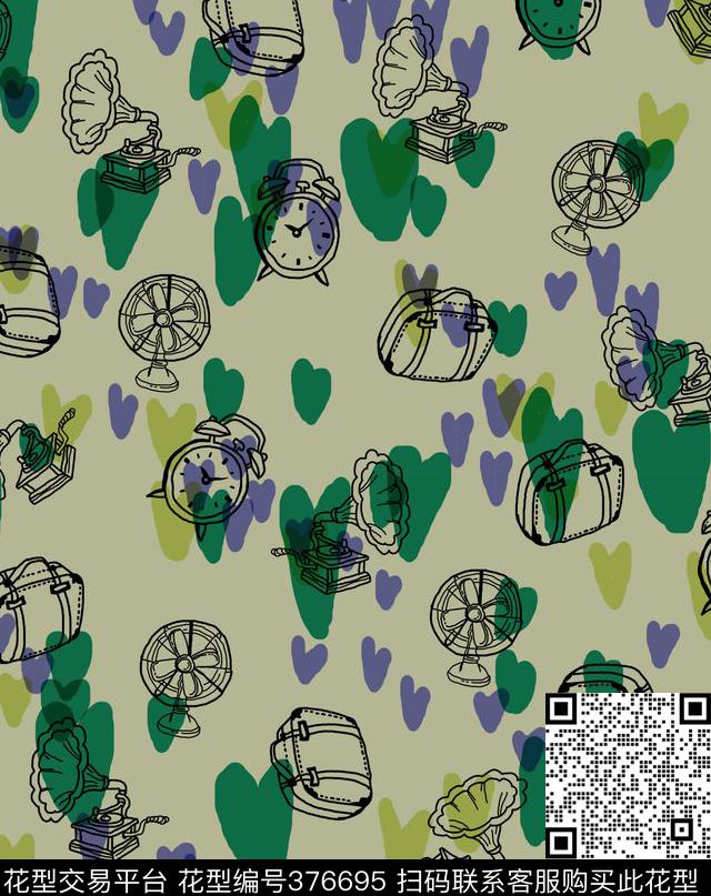 包潮流电扇传统印花华亿平台下载（图片编号: 376695） - 瓦栏（Walan）