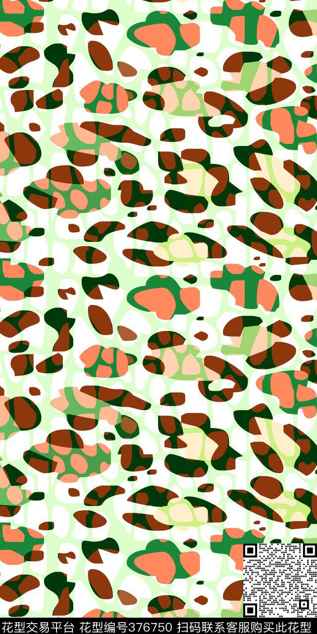 色块写意动物印花传统印花华亿平台下载（图片编号: 376750） - 瓦栏（Walan）