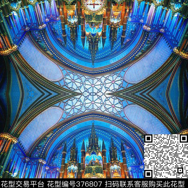 建筑现代方巾篇数码印花华亿平台下载（图片编号: 376807） - 瓦栏（Walan）