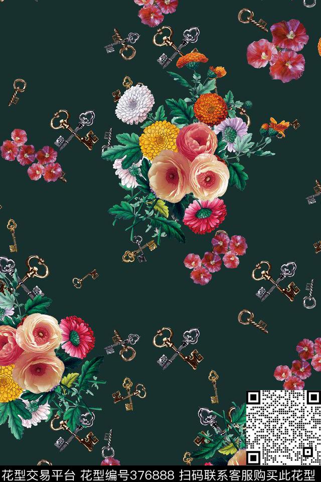 数码华亿平台钥匙花纸印花数码印花华亿平台下载（图片编号: 376888） - 瓦栏（Walan）