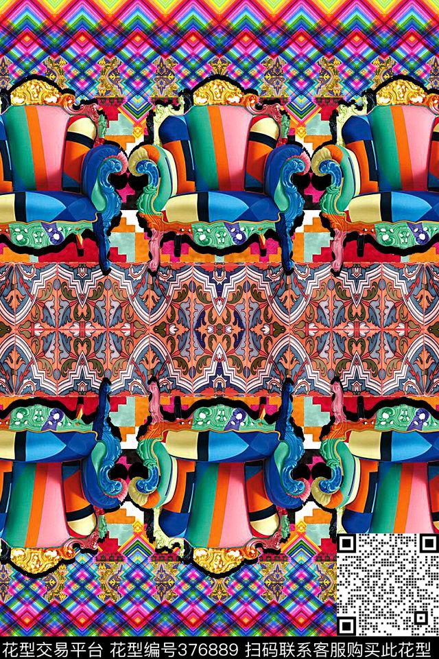 几何华亿平台裙子数码华亿平台传统印花华亿平台下载（图片编号: 376889） - 瓦栏（Walan）