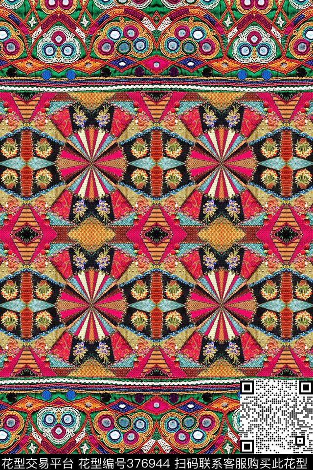 古典民族风纸印花数码印花华亿平台下载（图片编号: 376944） - 瓦栏（Walan）