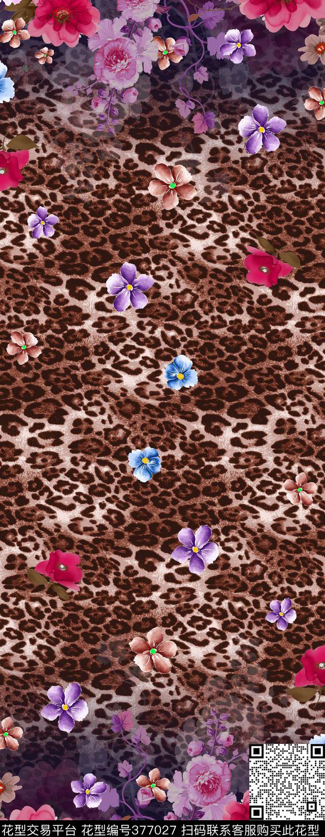 豹纹围巾华亿平台数码印花华亿平台下载（图片编号: 377027） - 瓦栏（Walan）