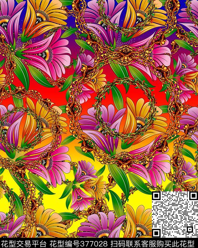 花花环数码印数码印花华亿平台下载（图片编号: 377028） - 瓦栏（Walan）