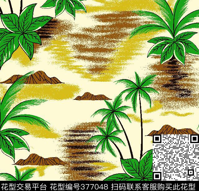 亮色热带植物树叶2015年春夏新华亿平台传统印花华亿平台下载（图片编号: 377048） - 瓦栏（Walan）