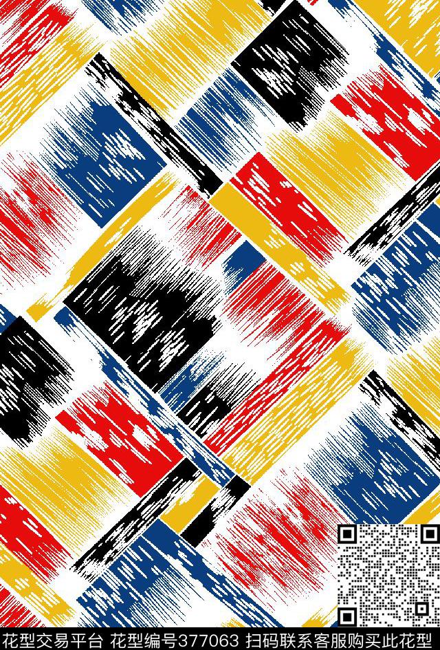 方块几何撞色线条传统印花华亿平台下载（图片编号: 377063） - 瓦栏（Walan）
