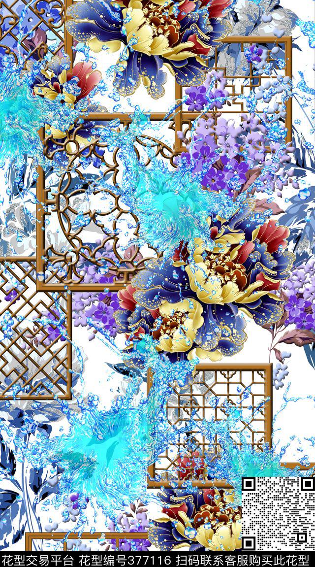 传统民族窗服装数码印花华亿平台下载（图片编号: 377116） - 瓦栏（Walan）