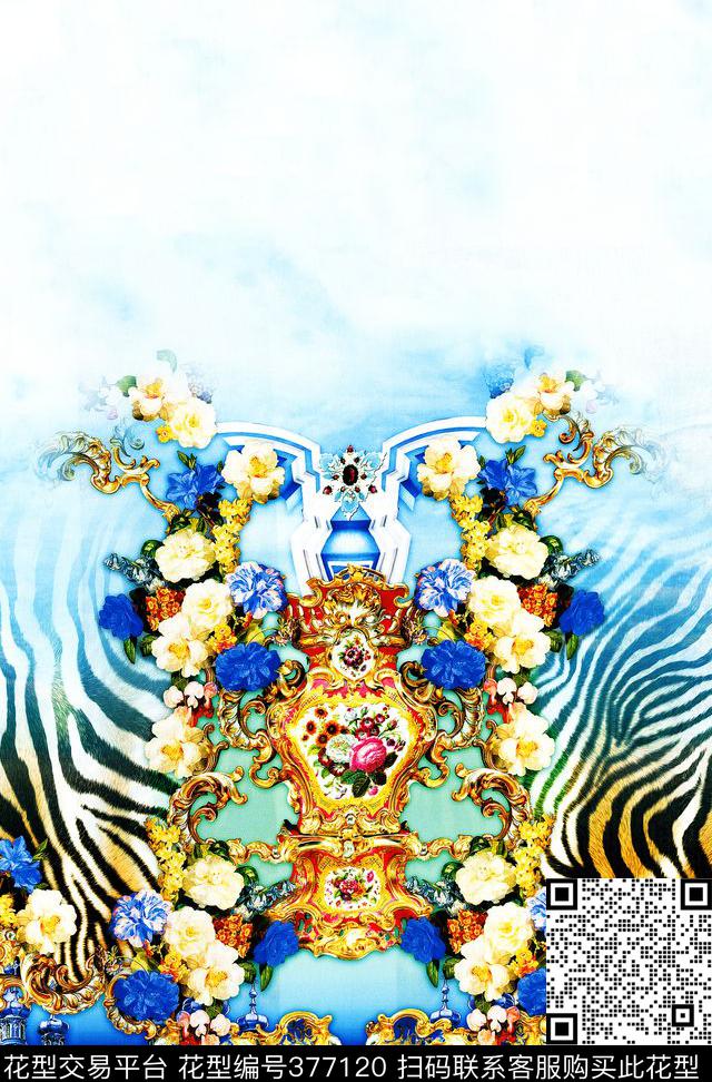 花朵花瓶花香传统印花华亿平台下载（图片编号: 377120） - 瓦栏（Walan）