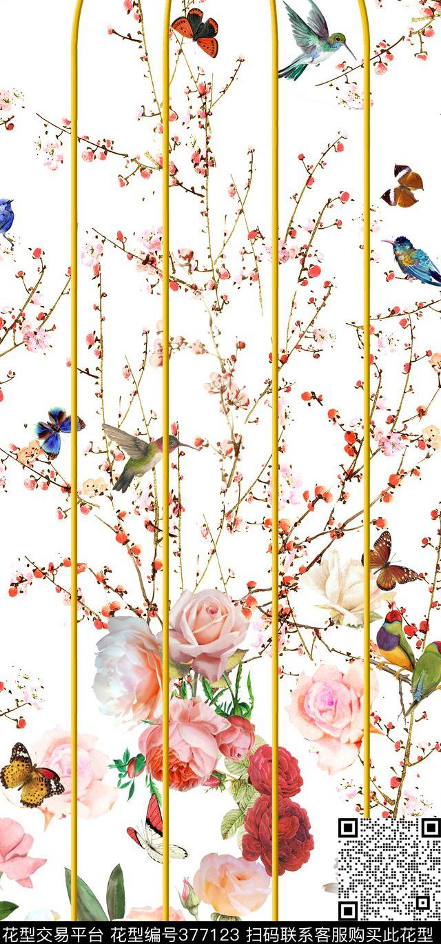 花卉花鸟田园风数码印花华亿平台下载（图片编号: 377123） - 瓦栏（Walan）