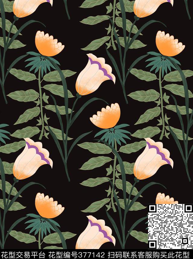 热带丛林花卉泳衣/内衣/服饰面料华亿平台传统印花华亿平台下载（图片编号: 377142） - 瓦栏（Walan）