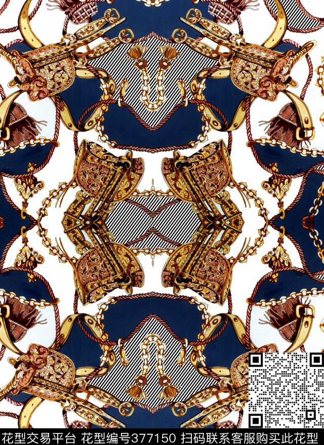 传统印复古金属链传统印花华亿平台下载（图片编号: 377150） - 瓦栏（Walan）